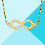 Infinity American Diamond Gold Necklace Pendant Chain Bulk