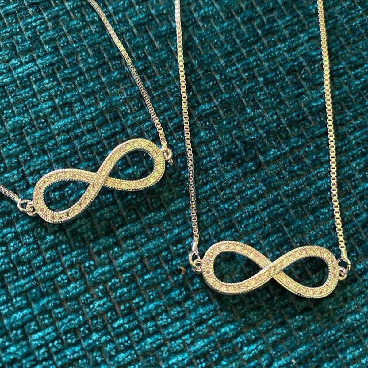 Infinity American Diamond Gold Necklace Pendant Chain Bulk