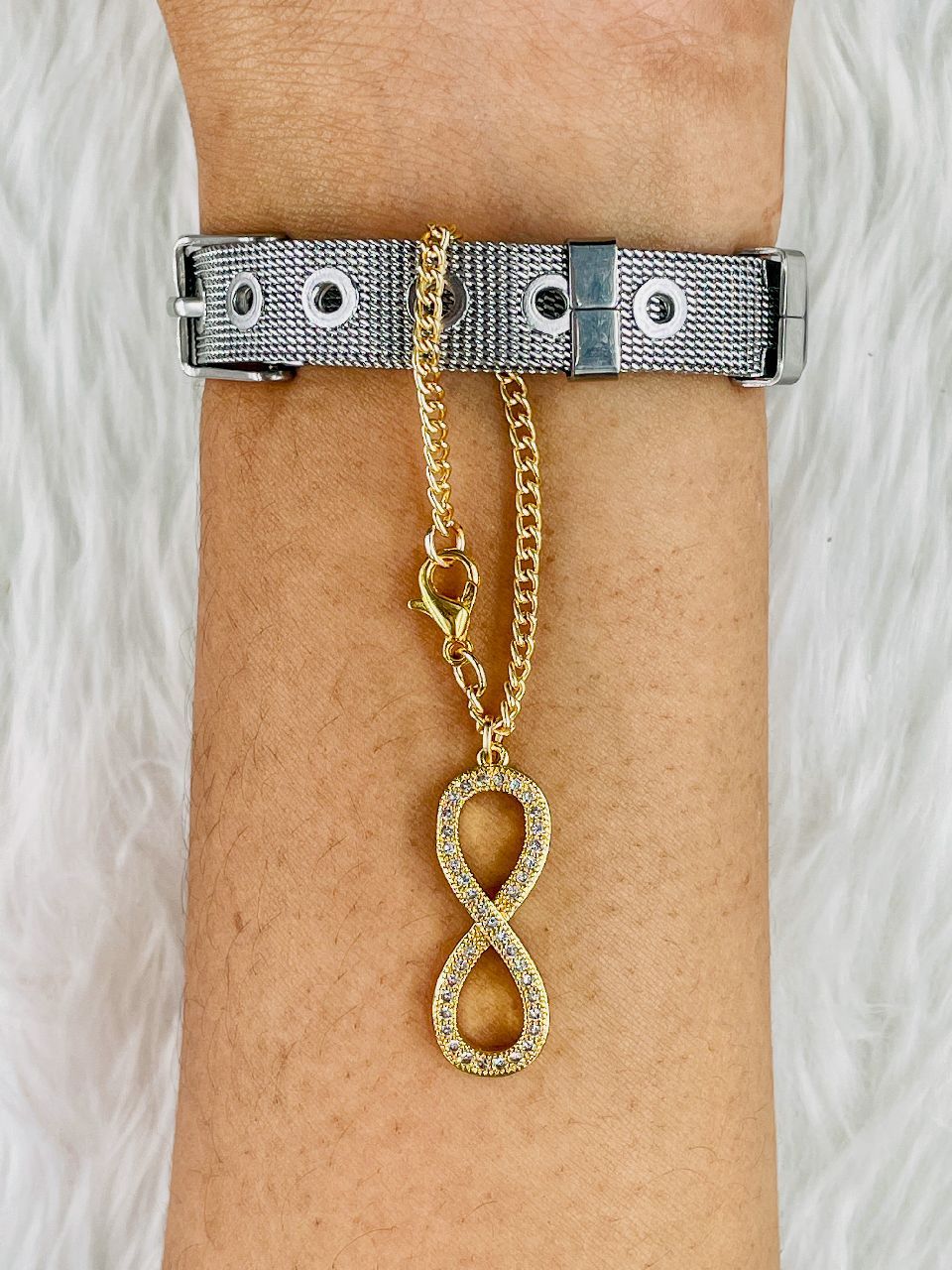 Infinity Copper Gold CZ Link Chain Watch Charm Chain Bulk