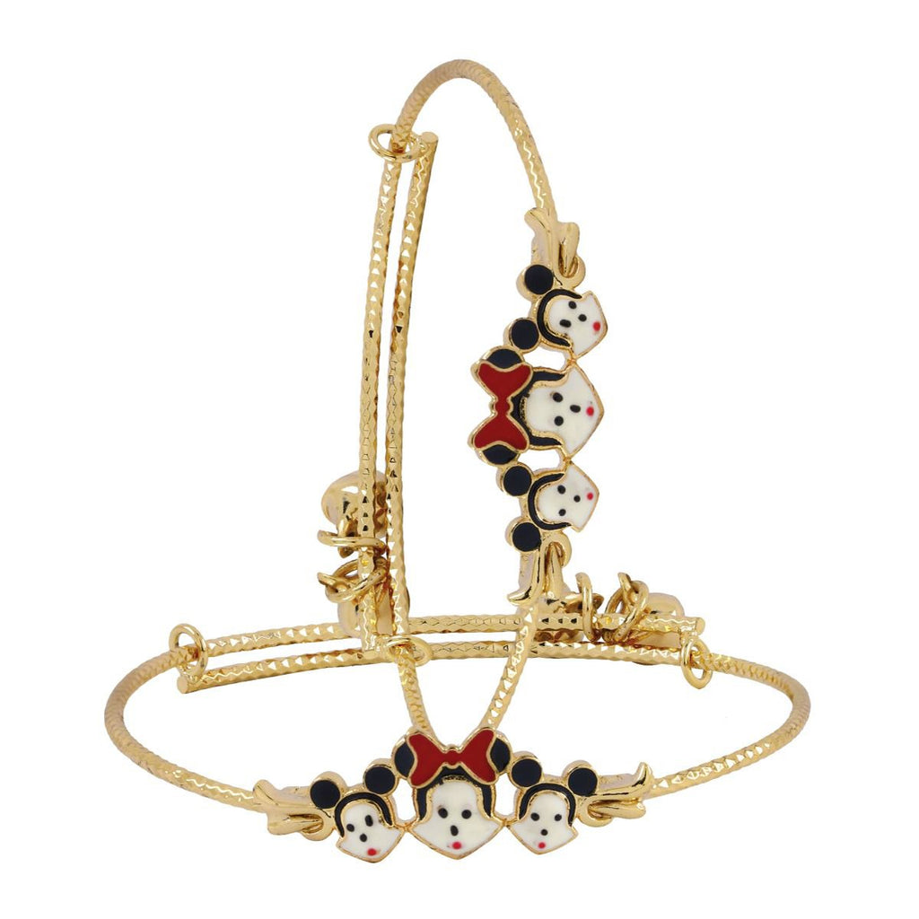 Mickey Mouse Gold Red Closed Bangle Kada For Kids Bulk