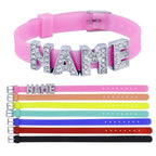 Personalised Name Alphabet Initial Letter Rhinestone Silicon Watch Belt Bracelet Women