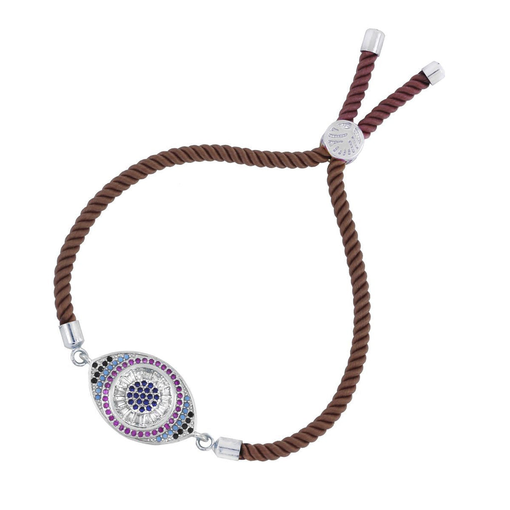 Brown White Thread Turkish Evil Eye Bracelet For Women Bulk