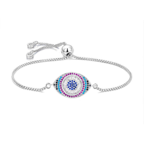 Silver White Slider Turkish Evil Eye Bracelet For Women Bulk Secondary image