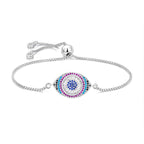 Silver White Slider Turkish Evil Eye Bracelet For Women Bulk
