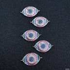 Evil Eye Nazariya Silver Pink Blue Black CZ Charm Centre Pcs Bulk