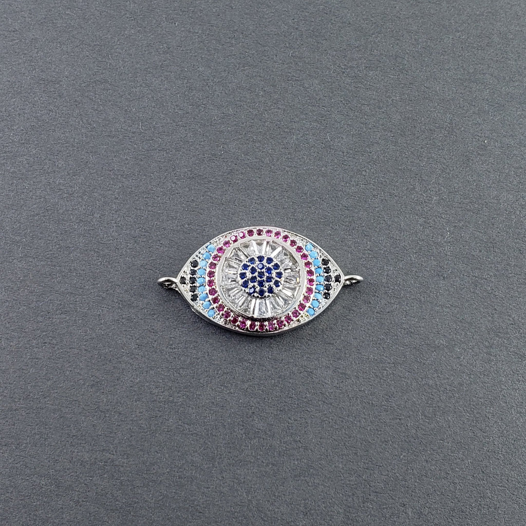 Evil Eye Nazariya Silver Pink Blue Black CZ Charm Centre Pcs Bulk