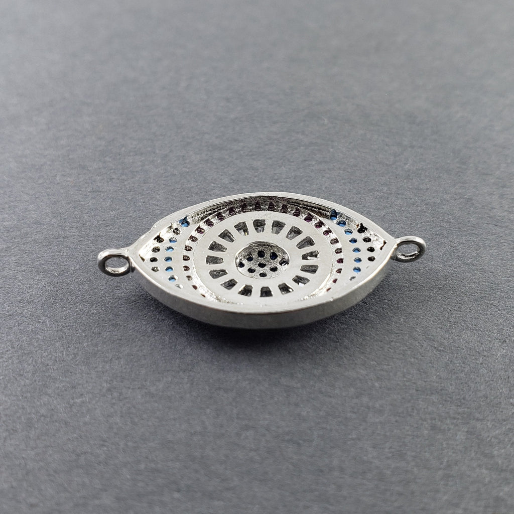 Evil Eye Nazariya Silver Pink Blue Black CZ Charm Centre Pcs Bulk