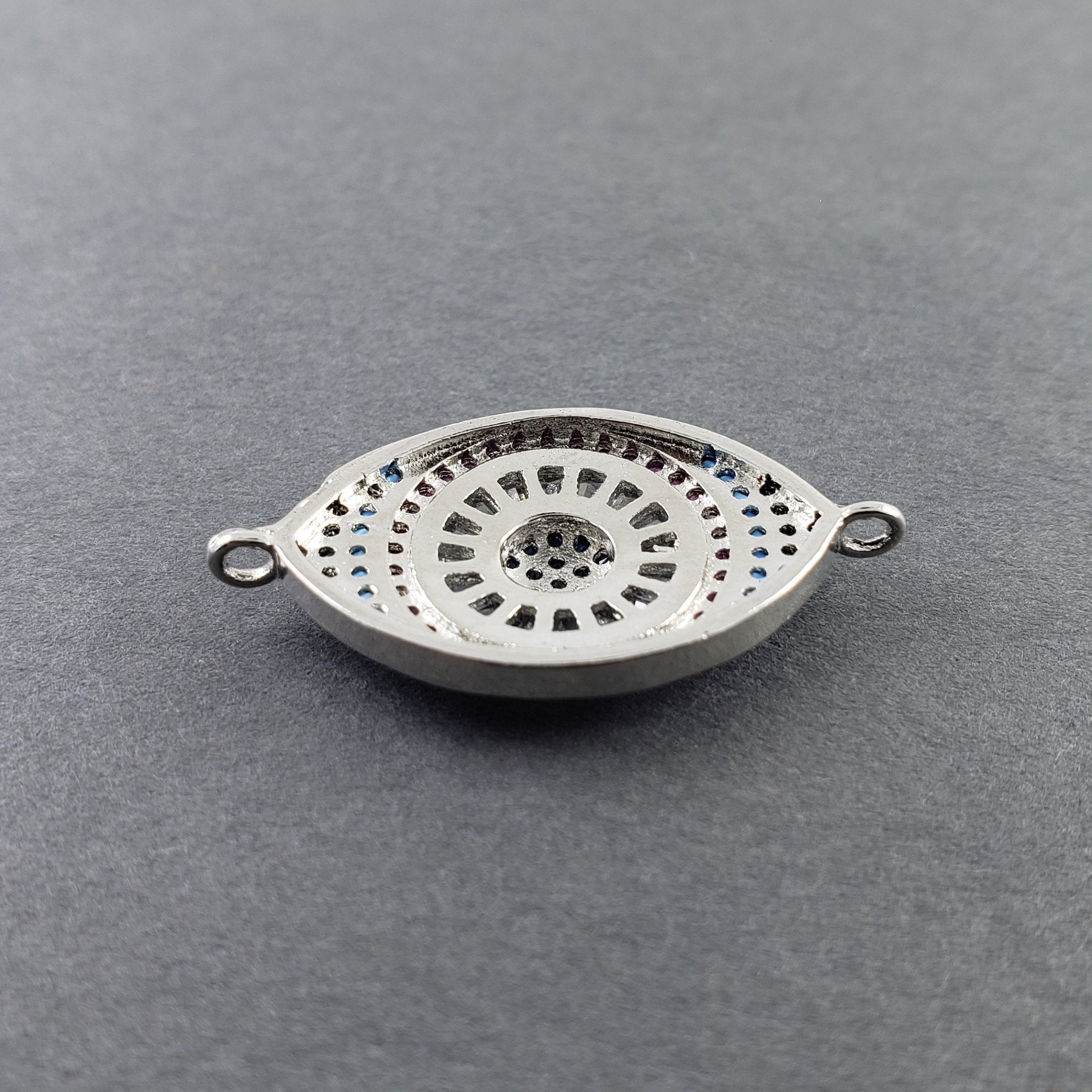 Evil Eye Nazariya Silver Pink Blue Black CZ Charm Centre Pcs Bulk