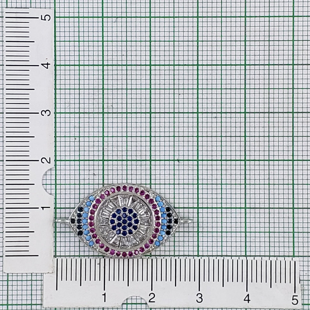 Evil Eye Nazariya Silver Pink Blue Black CZ Charm Centre Pcs Bulk