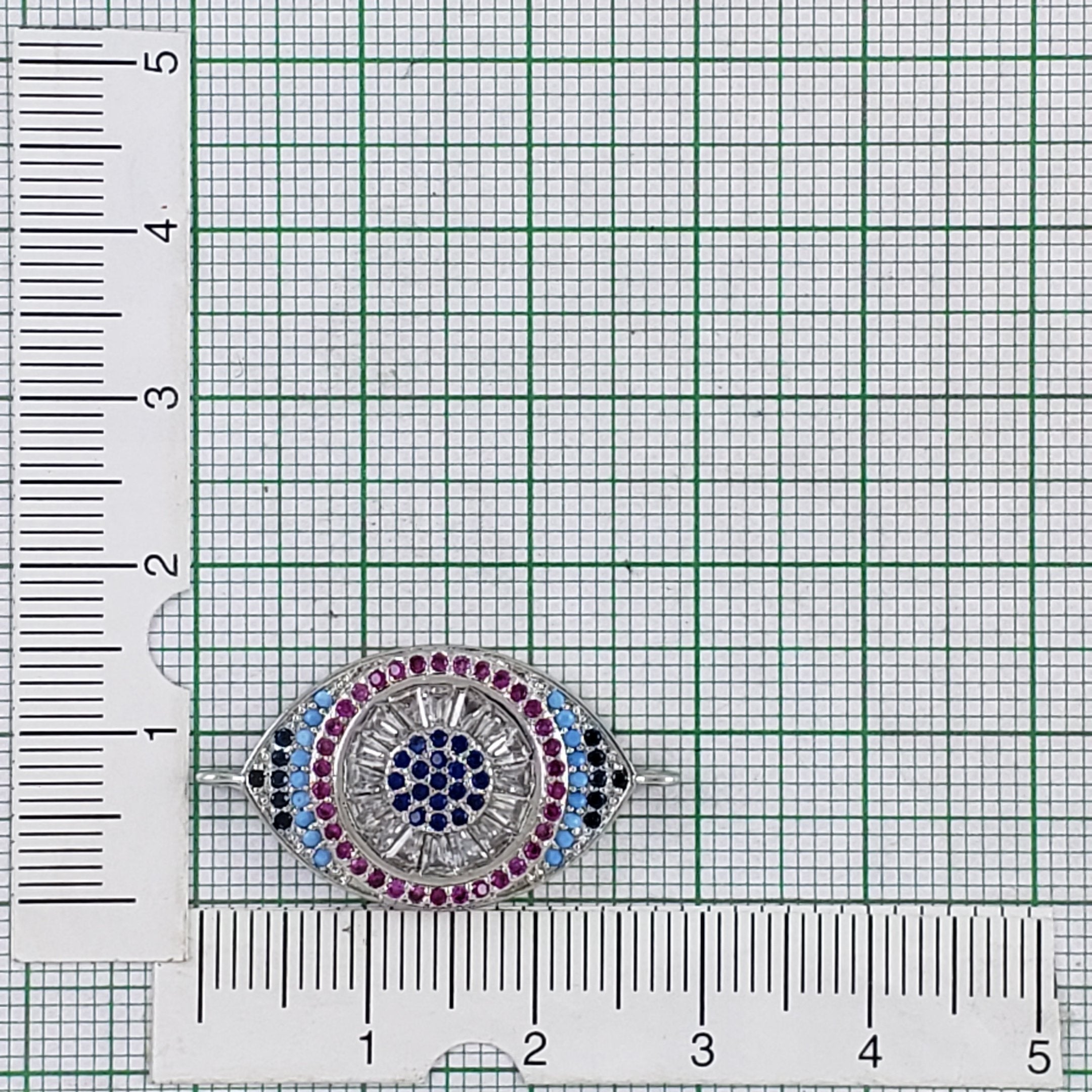 Evil Eye Nazariya Silver Pink Blue Black CZ Charm Centre Pcs Bulk