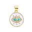 White Gold Turkish Evil Eye Medallion Pendant For Women Girls Bulk