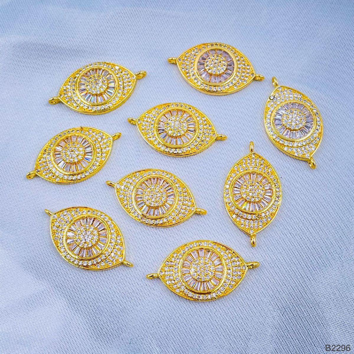 Turkish Evil Eye Cubic Zirconia Gold Centre Pcs For Women Bulk