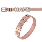 Personalised Name Alphabet Initial Letter Stainless Steel Rhinestone Bracelet