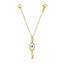 Evil Eye Nazariya Mother Of Pearl Zircon American Diamond 22K Gold Slim Link Chain Watch Charm For Women