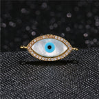 Evil Eye Oval Black Silver American Diamond Copper Centre Pcs Bulk