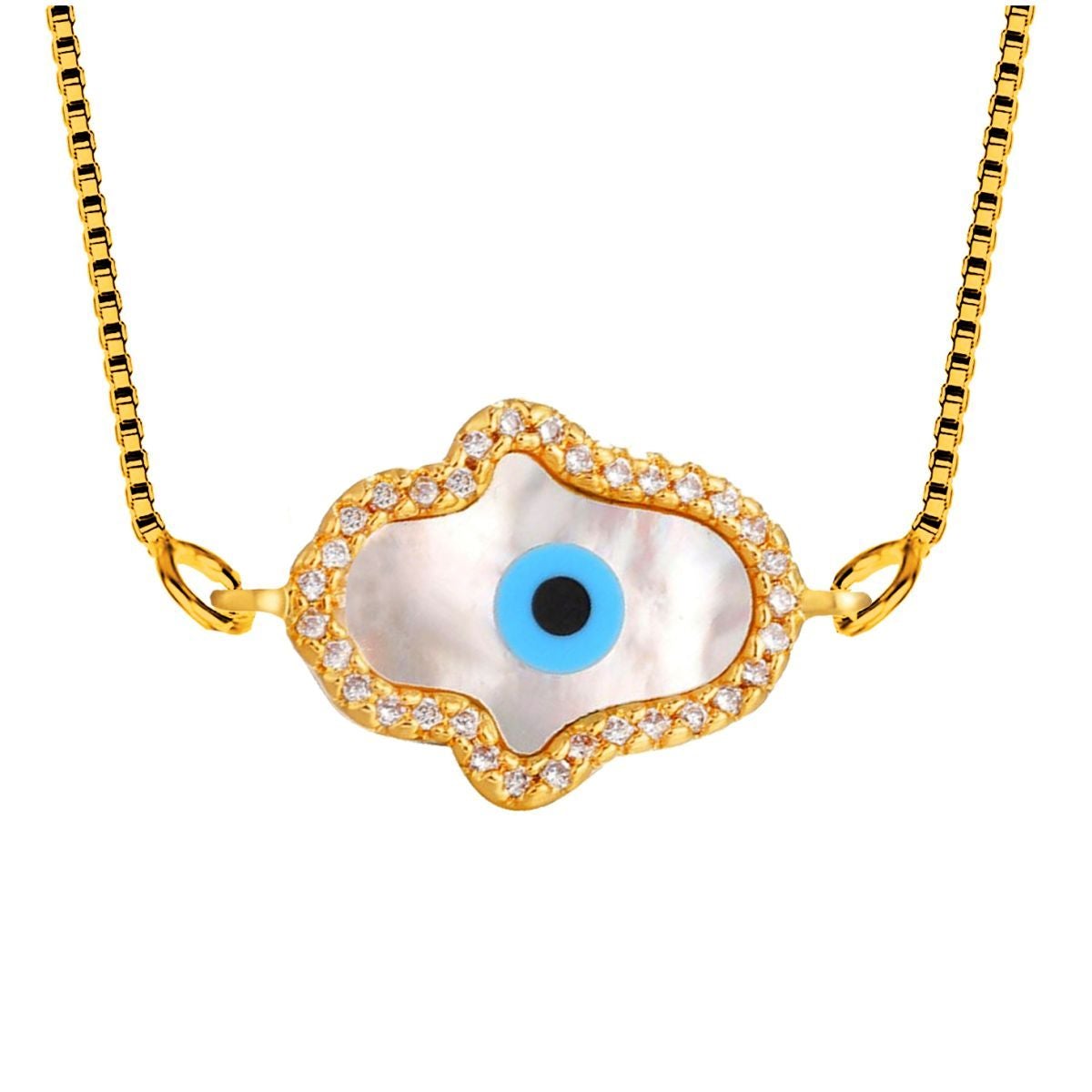 Hamsa Turkish Evil Eye CZ Silver Necklace Pendant Chain Bulk