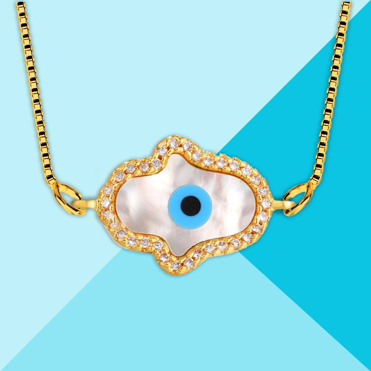 Hamsa Turkish Evil Eye CZ Silver Necklace Pendant Chain Bulk
