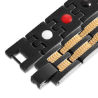 Titanium Stainless Steel Black Gold Magnet Health Therapy Bio Energy Bracelet Men