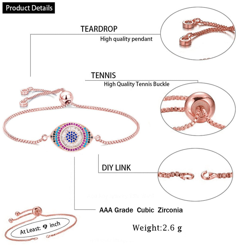Pink Slider Turkish Evil Eye Bracelet For Women Bulk