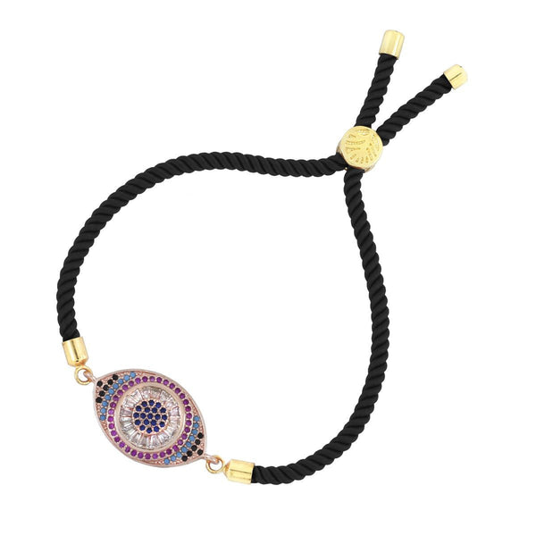 Black Rose Gold Thread Turkish Evil Eye Bracelet For Women Bulk Main image