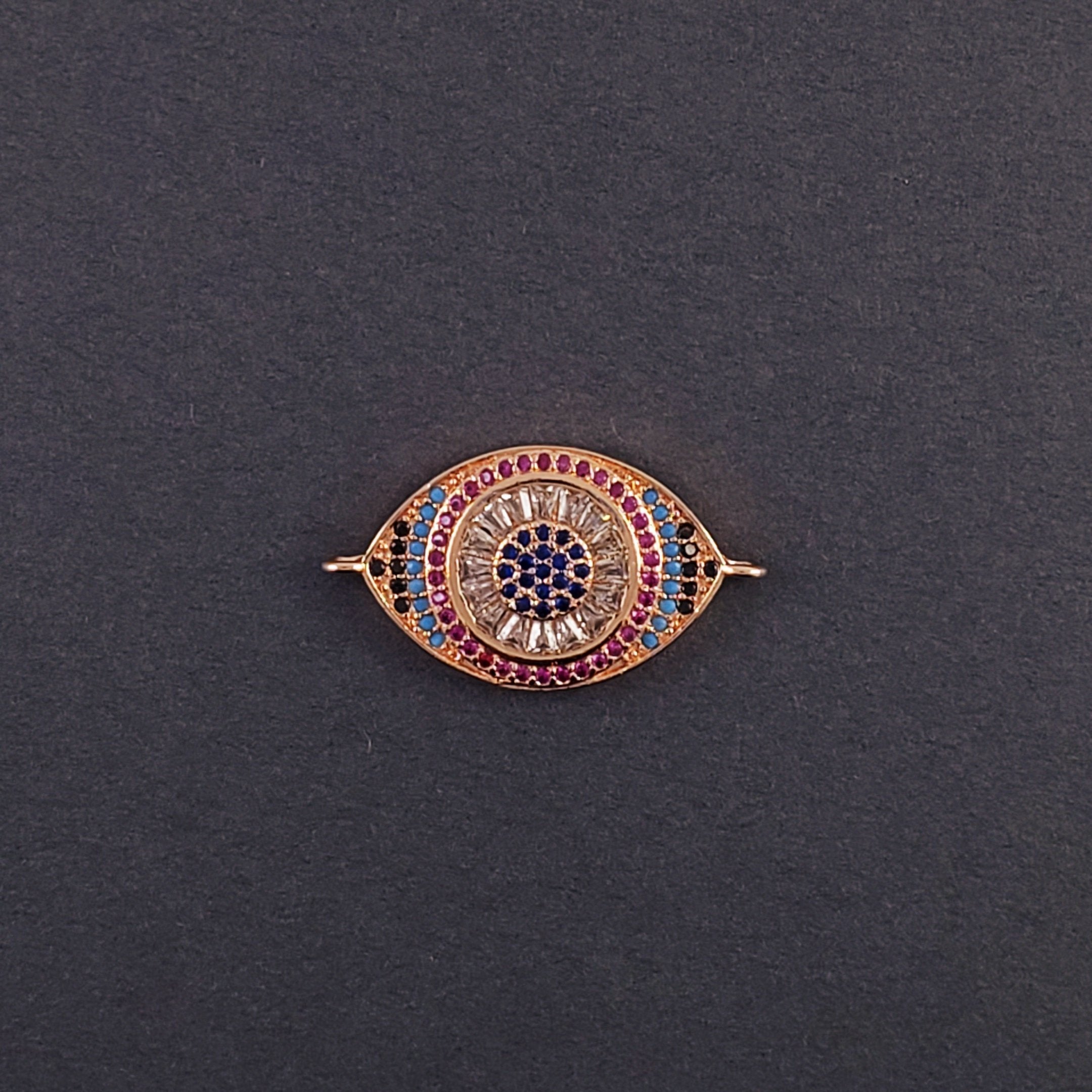 Evil Eye Nazariya Lucky Rose Gold Red Blue Black CZ Centre Pcs Bulk