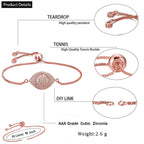 Turkish Evil Eye Rose Gold CZ Adjustable Slider Bracelet Bulk