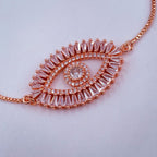 Turkish Evil Eye Lucky Rose Gold American Diamond Slider Bracelet