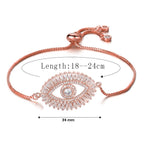 Turkish Evil Eye Lucky Rose Gold American Diamond Slider Bracelet