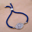 Evil Eye Copper Blue Silver Cubic Zirconia Thread Slider Bracelet Bulk