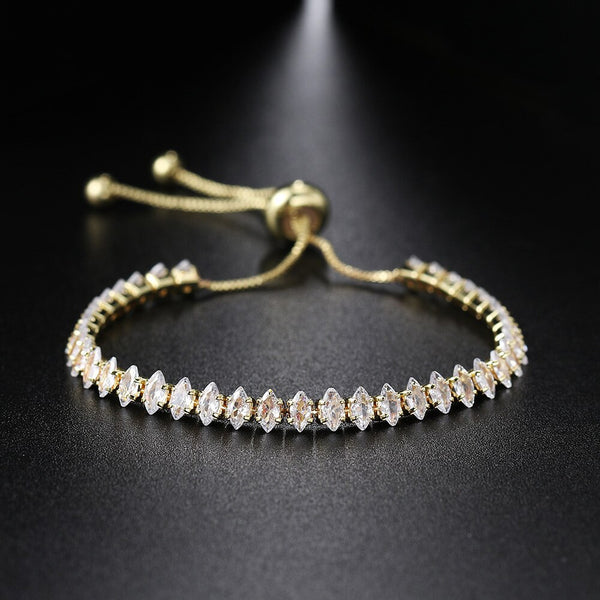 Gold Cubic Zirconia Slider Bracelet For Women Bulk Secondary image
