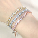 Gold Cubic Zirconia Slider Bracelet For Women Bulk
