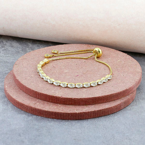 Gold Cubic Zirconia Slider Bracelet Women Bulk Main image