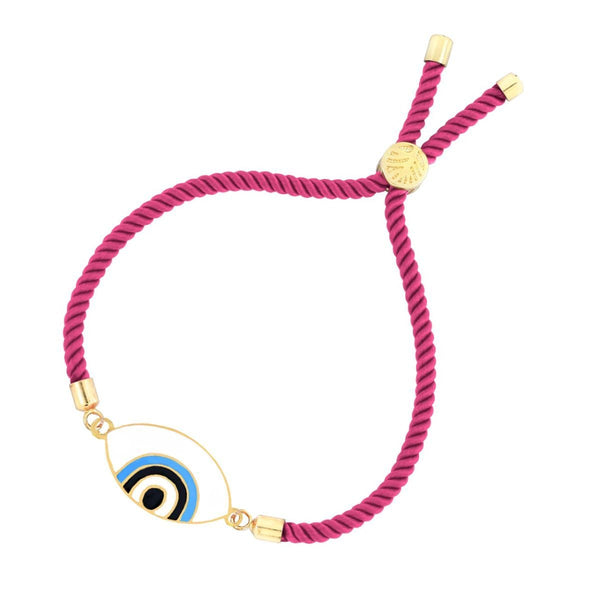 Pink White Enamel Thread Turkish Evil Eye Bracelet For Women Bulk Main image