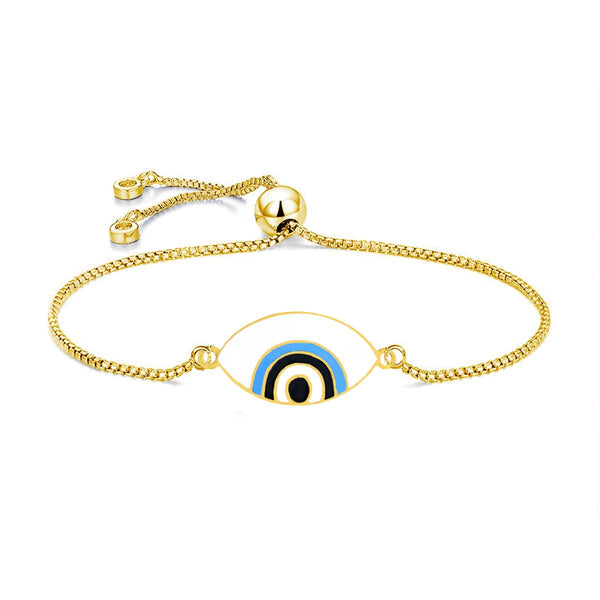 Gold White Slider Turkish Evil Eye Bracelet For Women Bulk Secondary image