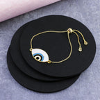 Gold White Slider Turkish Evil Eye Bracelet For Women Bulk