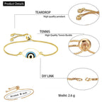 Gold White Slider Turkish Evil Eye Bracelet For Women Bulk