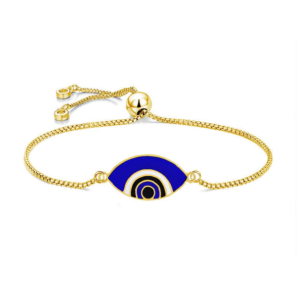 Gold Blue Slider Turkish Evil Eye Bracelet For Women Bulk Secondary image
