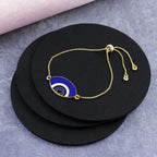 Gold Blue Slider Turkish Evil Eye Bracelet For Women Bulk