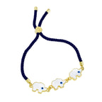 3 Elephant Blue White Thread Turkish Evil Eye Bracelet For Women Bulk