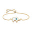 Turkish Blue Evil Eye Elephant Enamel Gold Slider Bracelet Bulk