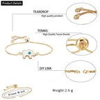 Turkish Blue Evil Eye Elephant Enamel Gold Slider Bracelet Bulk