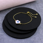 Gold Slider Turkish Evil Eye Heart Bracelet For Women Bulk