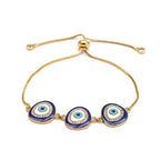 Gold Slider 3 Turkish Evil Eye Bracelet For Women Bulk