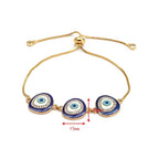 Gold Slider 3 Turkish Evil Eye Bracelet For Women Bulk