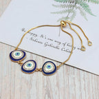 Gold Slider 3 Turkish Evil Eye Bracelet For Women Bulk
