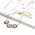 Gold Slider 3 Turkish Evil Eye Bracelet For Women Bulk
