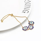 Gold Slider 3 Turkish Evil Eye Bracelet For Women Bulk