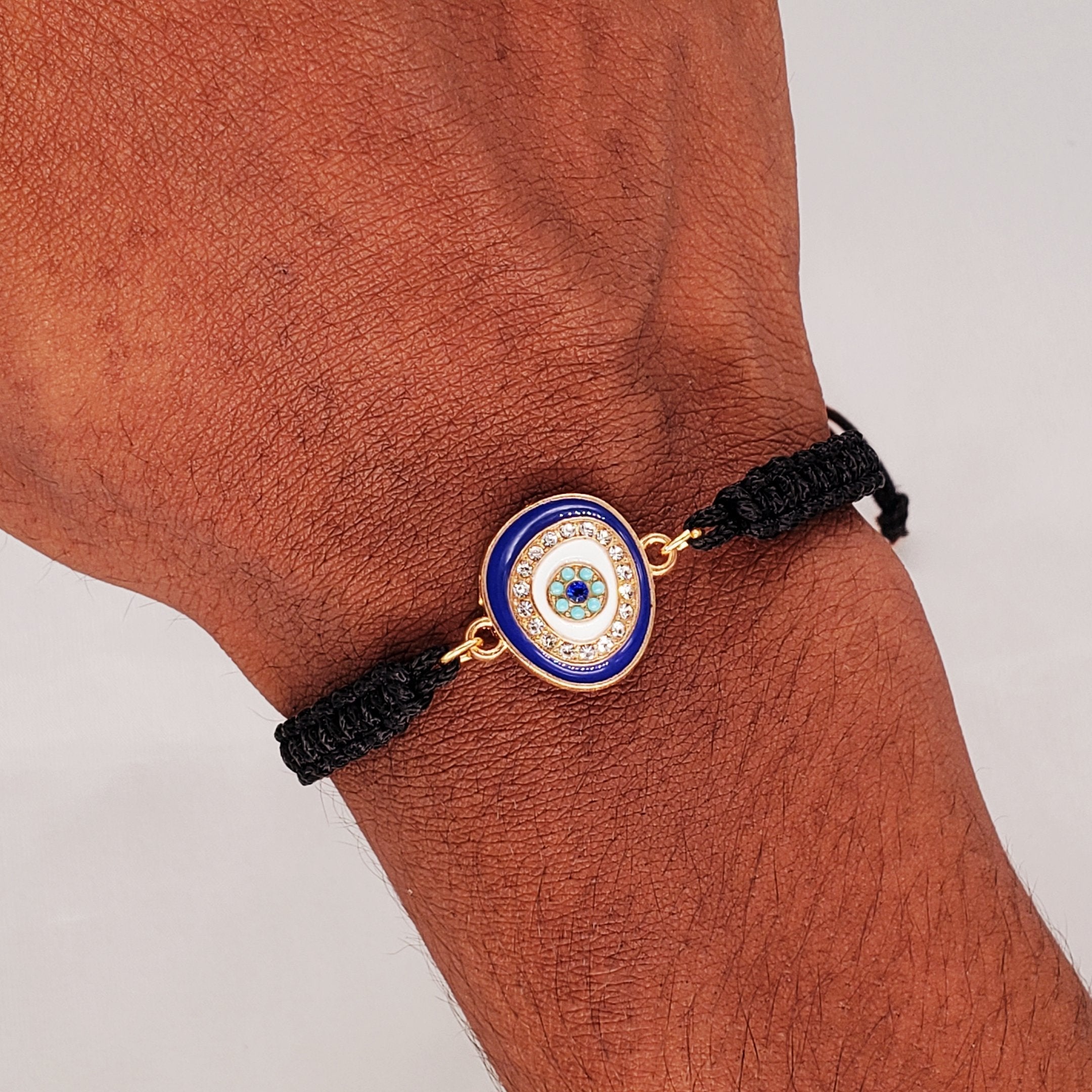 Evil Eye Gold Brass Bracelet For Men Women Bulk