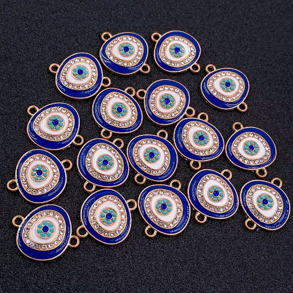 Turkish Blue Evil Eye Cubic Zirconia Gold Slider Centre Pcs Women Bulk Main image