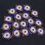 Turkish Blue Evil Eye Cubic Zirconia Gold Slider Centre Pcs Women Bulk